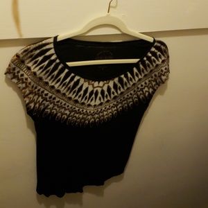Lucky Brand Black shirt with copper and white